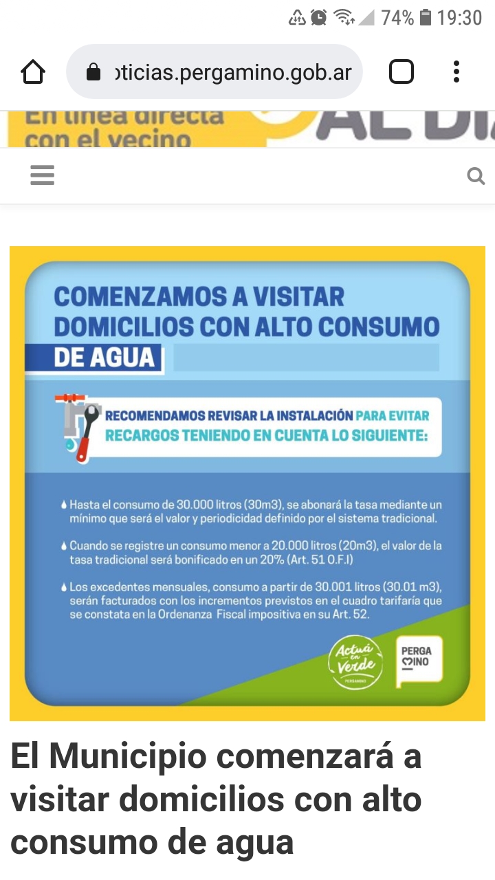 El Municipio comenzará a visitar domicilios con alto consumo de agua