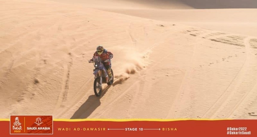 Joaquín Debeljuh cerró la décima etapa del Dakar y está a dos del final