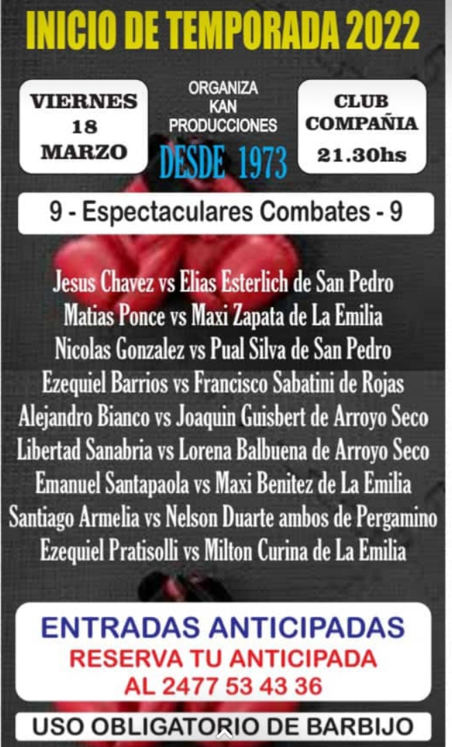 El próximo viernes vuelve el boxeo amateur a Pergamino