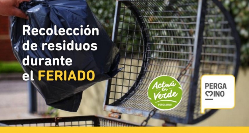 ¿Cómo será la recolección de residuos durante el feriado del 24?
