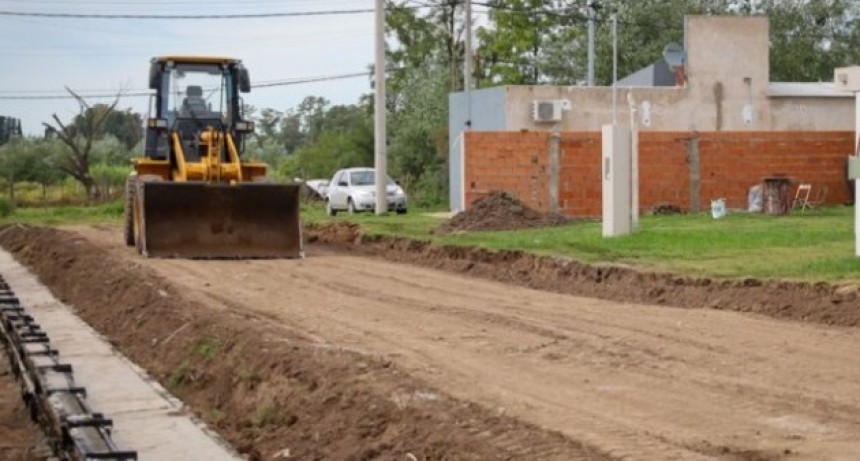 Avanza la obra de cord&oacute;n cuneta en el Barrio Solares III Scalabrini