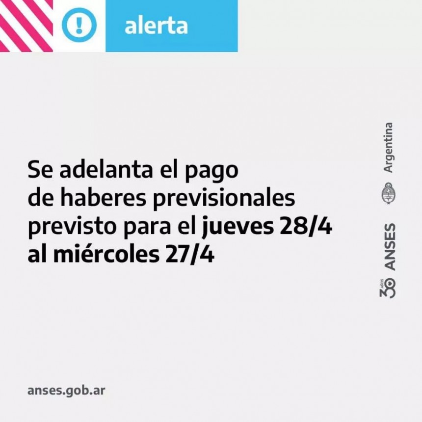 Por el posible paro bancario, ANSES adelanta la fecha de pagos