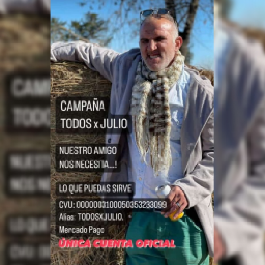 Julio César Medina fue derivado a un centro especializado y piden cadena de oraciones