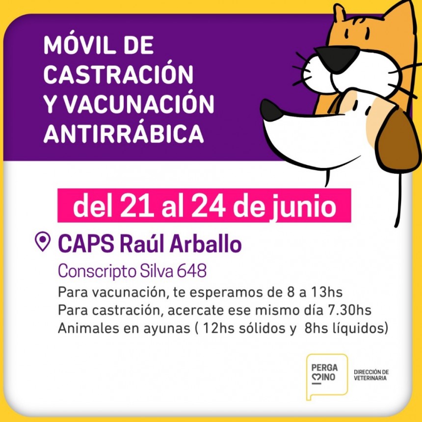 El Móvil de Veterinaria está ubicado en el Barrio Ameghino