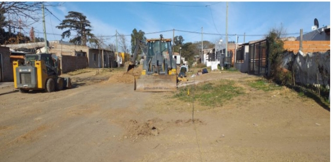 Más obras de cordón cuneta en el Barrio Kennedy