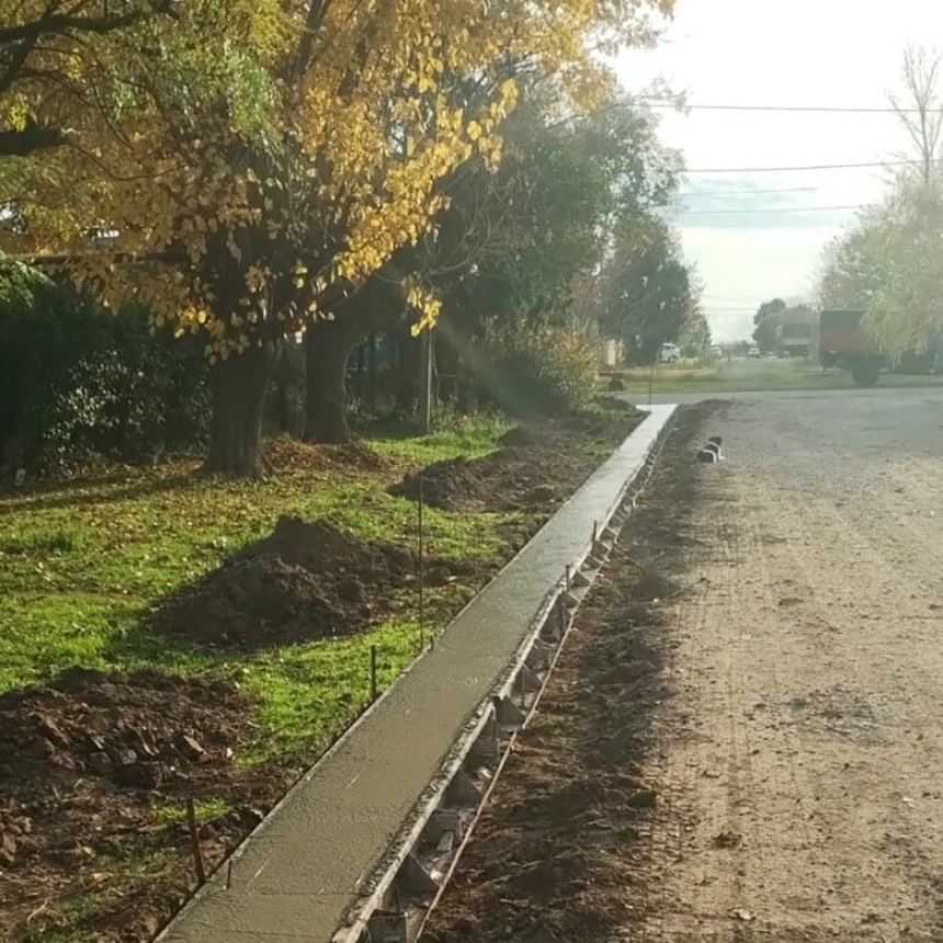 Comenzaron las obras de cord&oacute;n cuneta en La Violeta