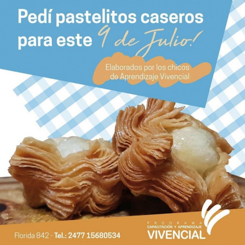 Pastelitos caseros para este 9 de julio, hecho por los jóvenes del Programa Aprendizaje Vivencial