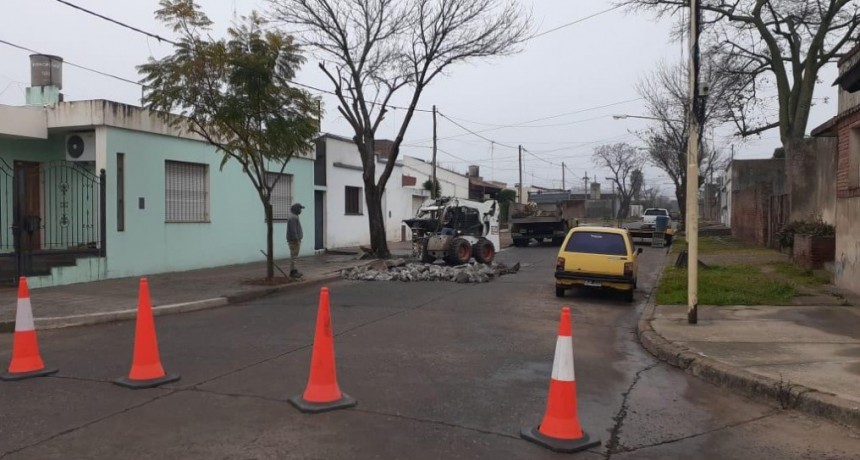 Obra de bacheo rígido