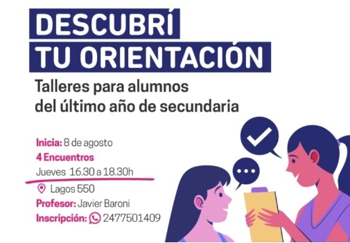 Se acerca un nuevo Taller de orientación para alumnos del último año del secundario