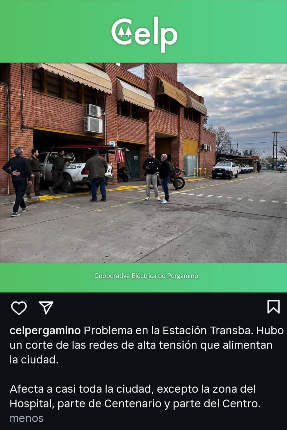 Corte de energía eléctrica afectó a gran parte de Pergamino