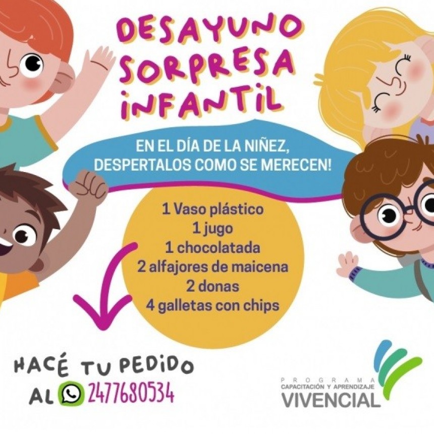 En este Día del Niño sorprendé a los más pequeños con un rico desayuno