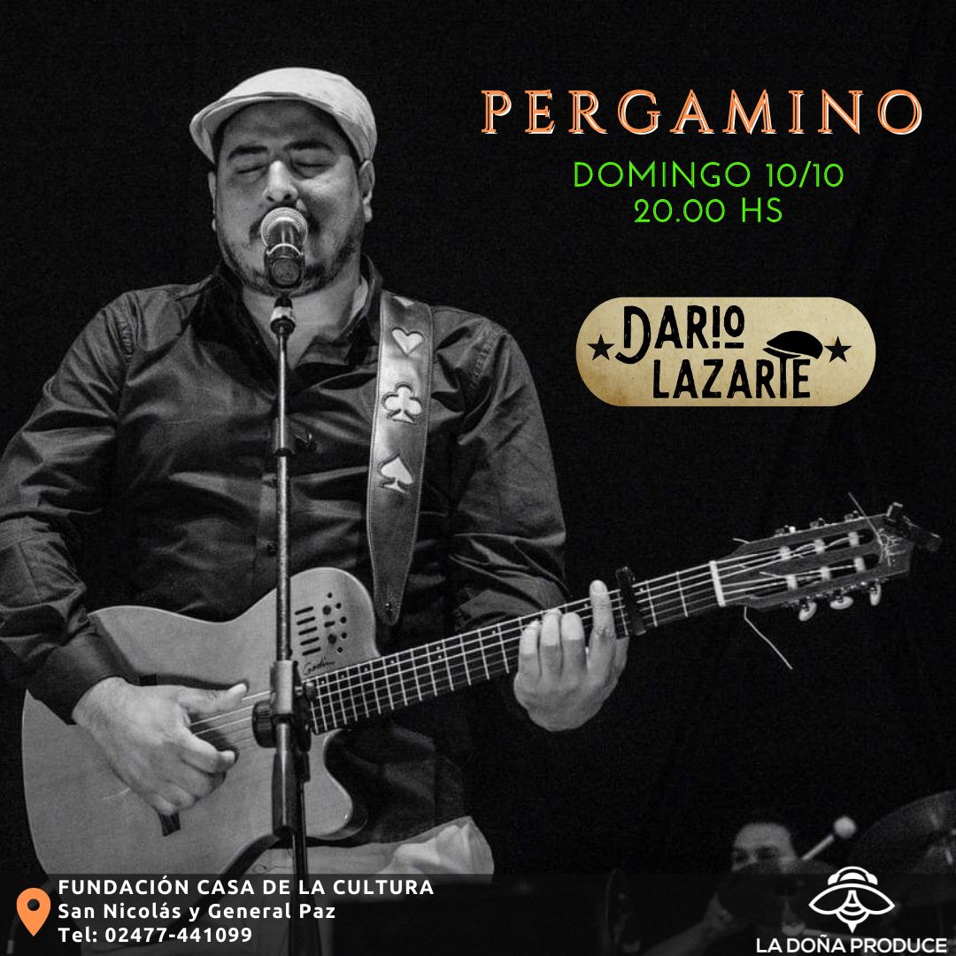 Darío Lazarte se presentará en Pergamino