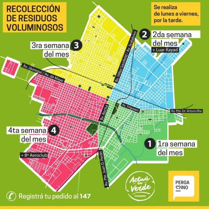 Cronograma de recolección de Residuos Voluminosos para diciembre