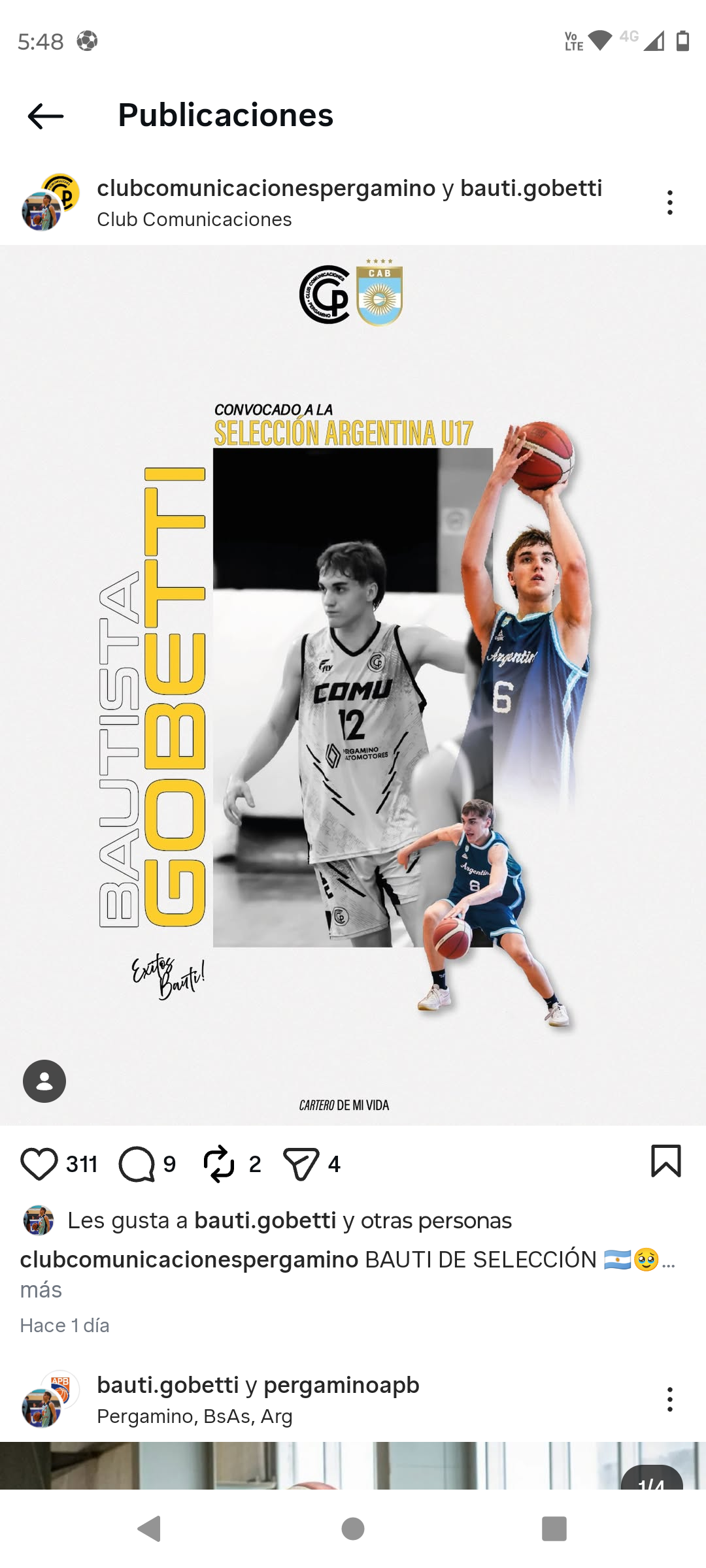 De Comu a la Selección Nacional: Bautista Gobetti debuta en el Sudamericano